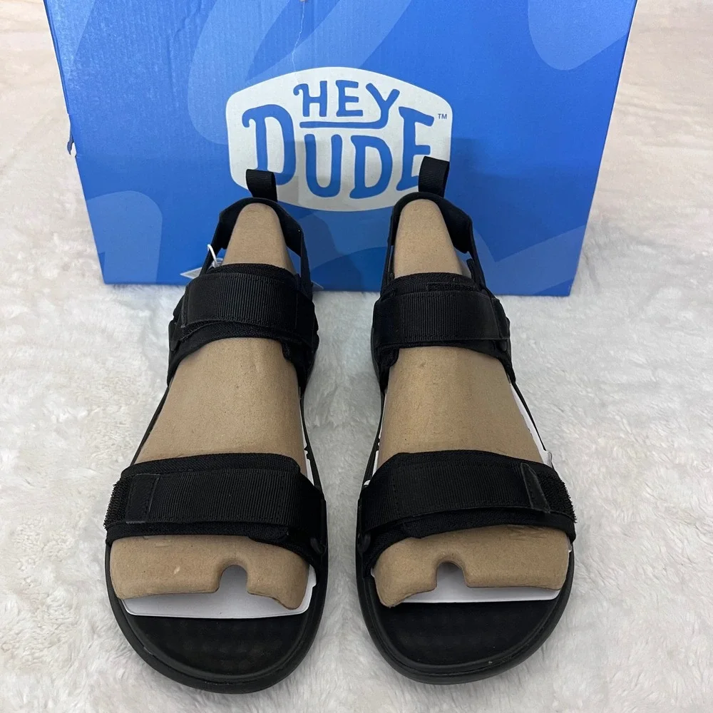 Hey‎ Dude Carson Sandal Sport Mode Mens 11 Black Adjustable Straps 40712-21M NEW